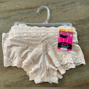 Maidenform Women's Lace Trim Hipster Briefs - Nude Small 3pc